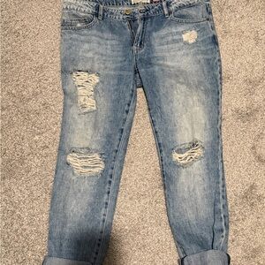 Heritage Light Blue Distressed Ankle Jeans